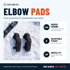 Pactline snow elbow pads product features: shaped padding, 2 adjustable straps, low profile fit